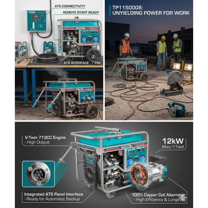 Բենզինային գեներատոր Total TP1150008 11 կՎտ ATS միացումով