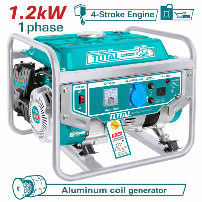TOTAL TP1150026 բենզինային գեներատոր 1.2 կՎտ
