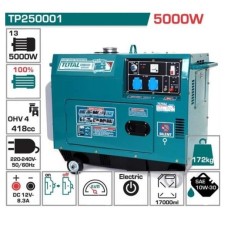 Դիզելային գեներատոր (ստարտերով) 5000 Վտ եռաֆազ TOTAL TP250003 (հոսանքի փոխանցման ավտոմատ կառավարման համակարգ)