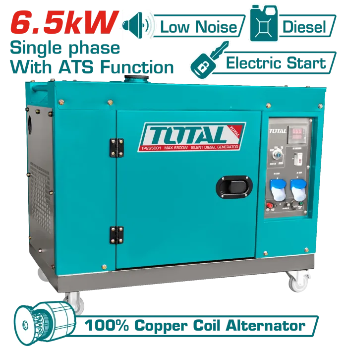 TOTAL TP265001-1 դիզելային գեներատոր 6.5 կՎտ ATS անձայն