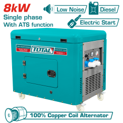 Դիզելային գեներատոր (ստարտերով) անաղմուկ 8000 Վտ TOTAL TP280001