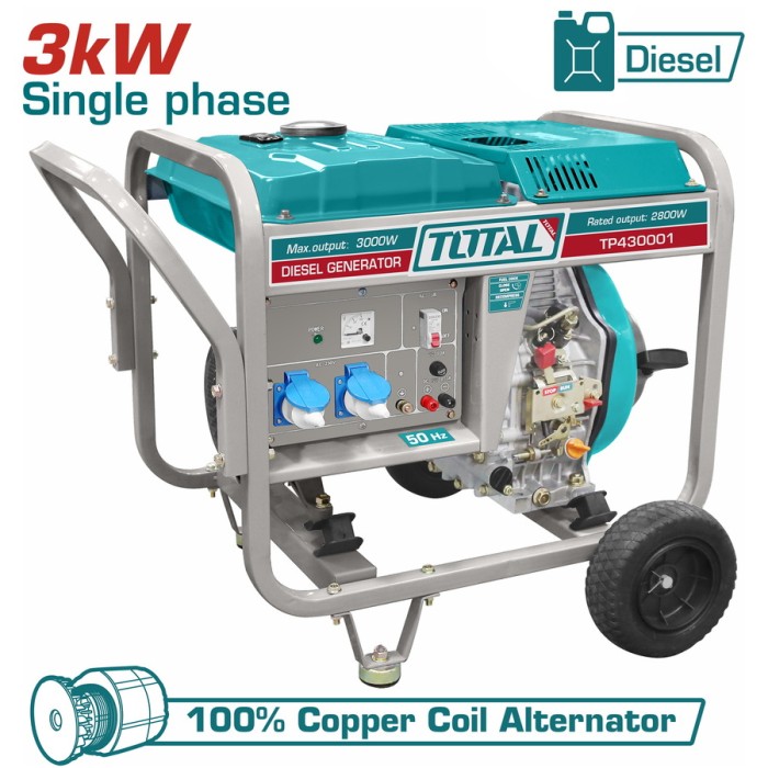 TOTAL TP430001 դիզելային գեներատոր 3 կՎտ AVR համակարգով