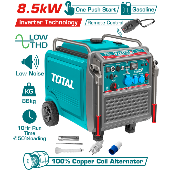 Ինվերտորային բենզինային գեներատոր Total TP585006 8.5 կՎտ մաքուր սինուս