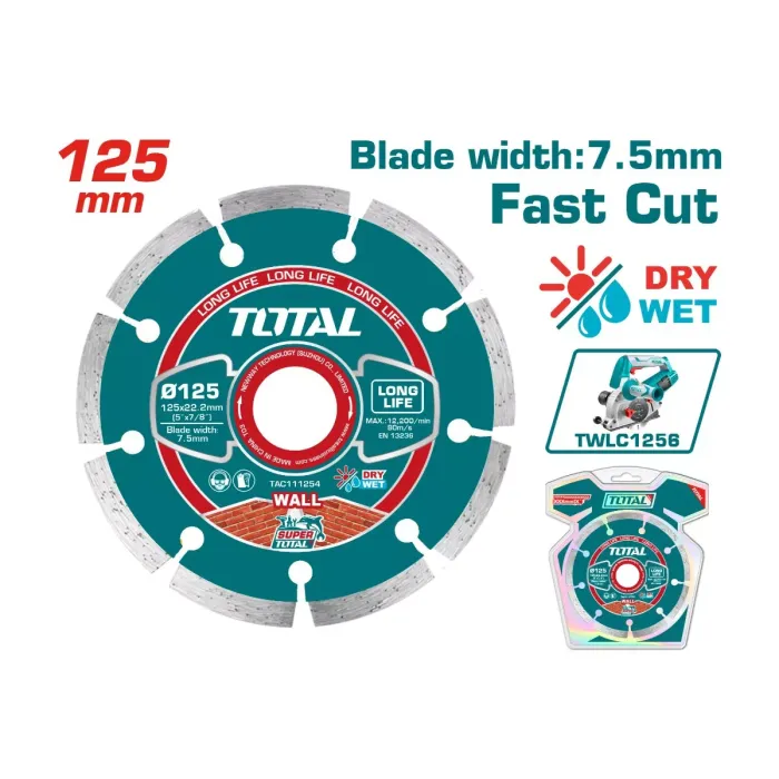 TotalTools - Ալմաստե սկավառակ չոր 125x22.2մմ  TOTAL TAC111254 - TAC111254 - Ալմաստե Սկավառակներ