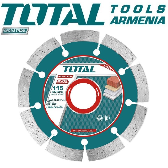 TotalTools - Ալմաստե սկավառակ չոր 115x22.2մմ TOTAL TAC21111512 - TAC21111512 - Ալմաստե Սկավառակներ