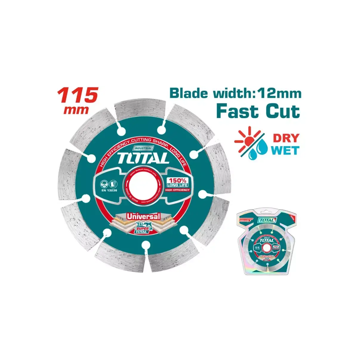 TotalTools - Ալմաստե սկավառակ չոր 115x22.2մմ TOTAL TAC21111512 - TAC21111512 - Ալմաստե Սկավառակներ
