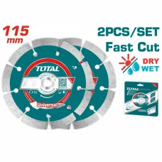 Ալմաստե սկավառակների հավաքածու չոր 2 հատ 115x22.2մմ TOTAL TAC21111532