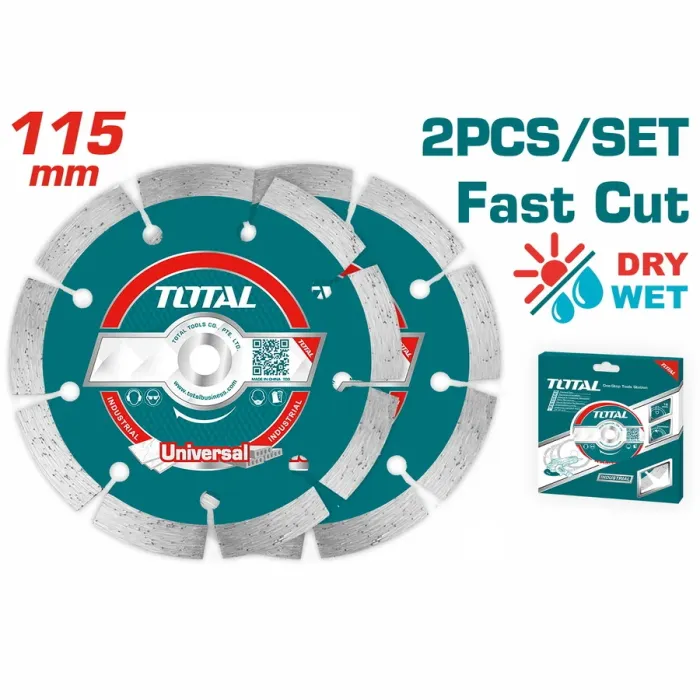 TotalTools - Ալմաստե սկավառակների հավաքածու չոր 2 հատ 115x22.2մմ TOTAL TAC21111532 - TAC21111532 - Ալմաստե Սկավառակներ