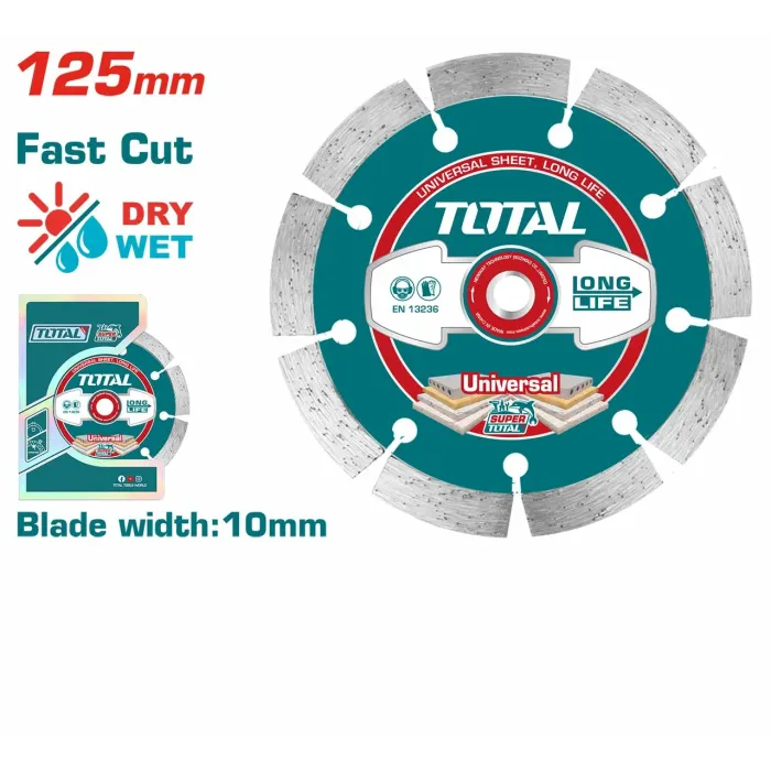 TotalTools - Ալմաստե սկավառակ չոր 125x22.2մմ  TOTAL TAC2111253 - TAC2111253 - Ալմաստե Սկավառակներ