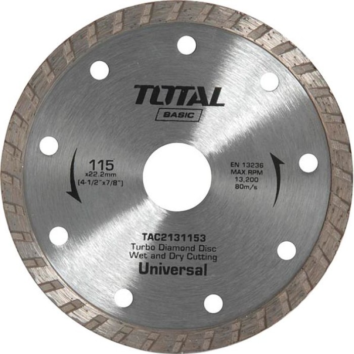 TotalTools - Ալմաստե սկավառակ տուրբո 115 x 22.2 մմ TOTAL TAC2131153 - TAC2131153 - Ալմաստե Սկավառակներ
