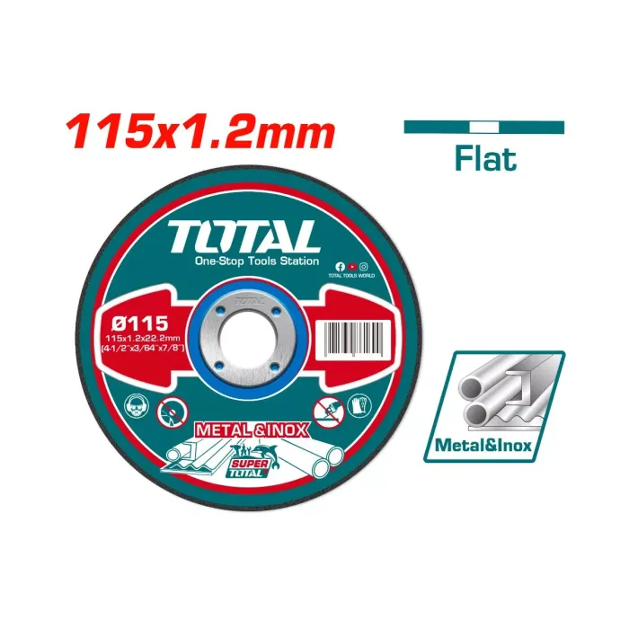 TotalTools - Մետաղ կտրող սկավառակ 115x1.2x22.2 մմ TOTAL TAC2211151 - TAC2211151 - Երկաթ Կտրող Սկավառակներ