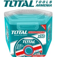 Մետաղ կտրող սկավառակի հավաքածու 50 հատ 115x1.2x22.2 մմ TOTAL TAC22111550