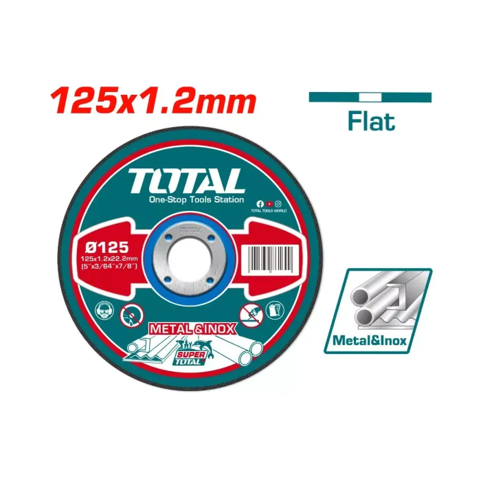 TotalTools - Մետաղ կտրող սկավառակ 125x1.2x22.2 մմ TOTAL TAC2211253 - TAC2211253 - Երկաթ Կտրող Սկավառակներ