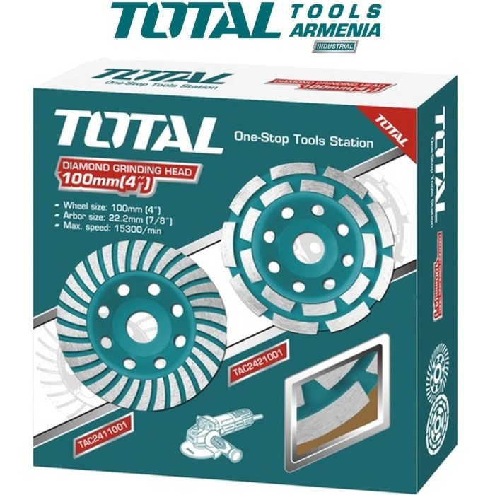 TotalTools - Ալմաստե հղկող սկավառակ 115x22.2մմ TOTAL TAC2421151 - TAC2421151 - Ալմաստե Սկավառակներ