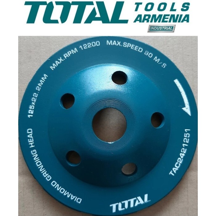 TotalTools - Ալմաստե հղկող սկավառակ 125x22.2մմ TOTAL TAC2421251 - TAC2421251 - Ալմաստե Սկավառակներ