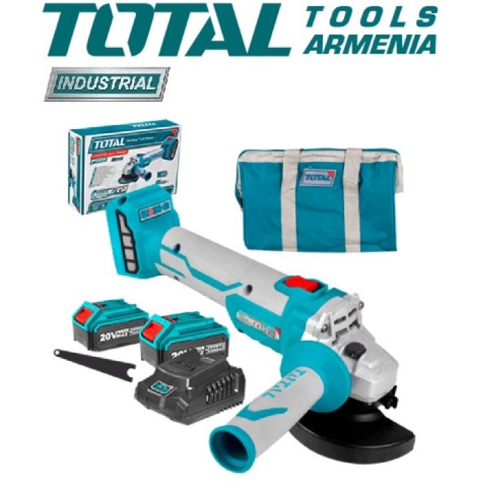 TotalTools - Անկյունային հղկող մեքենա (ԱՀՄ) - Բալգարկա մարտկոցով / Անխոզանակ շարժիչ / 20Վ / 4Ա / 115մմ / Արտադրական / INDUSTRIAL - TAGLI11522 - ԱՀՄ (Բալգարկաներ)
