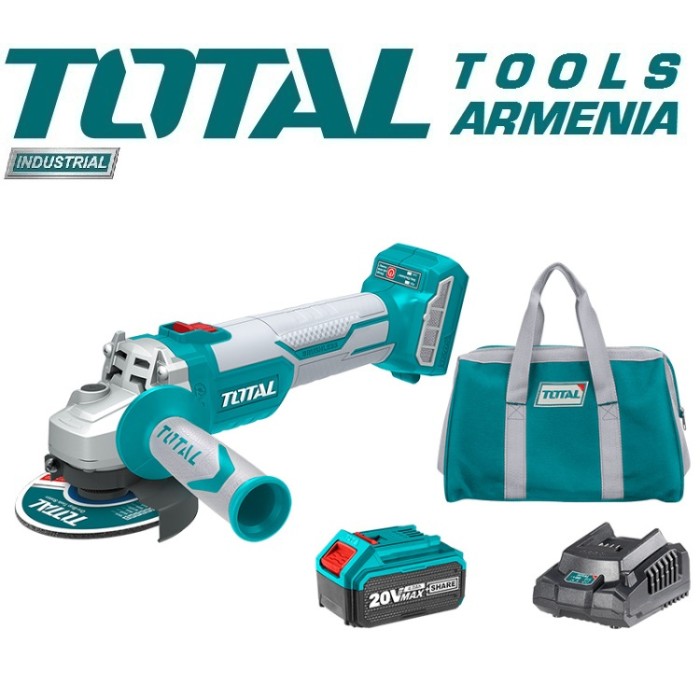 TotalTools - Անկյունային հղկող մեքենա (ԱՀՄ) - Բալգարկա մարտկոցով / Անխոզանակ շարժիչ / 20Վ / 4Ա / 115մմ / Արտադրական / INDUSTRIAL - TAGLI11522 - ԱՀՄ (Բալգարկաներ)