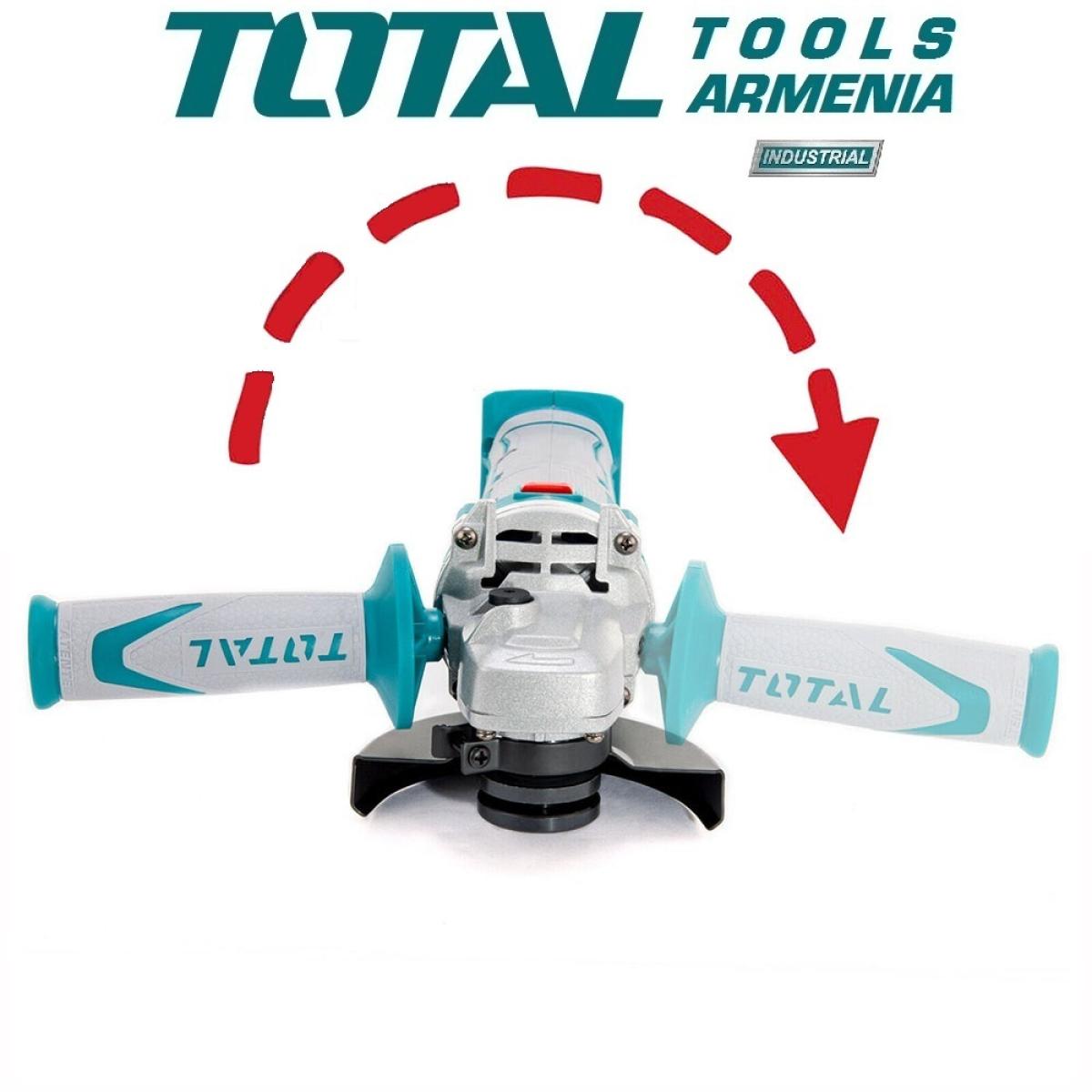 TotalTools - Անկյունային հղկող մեքենա (ԱՀՄ) - Բալգարկա մարտկոցով 20 Վ - TAGLI201158 - ԱՀՄ (Բալգարկաներ)