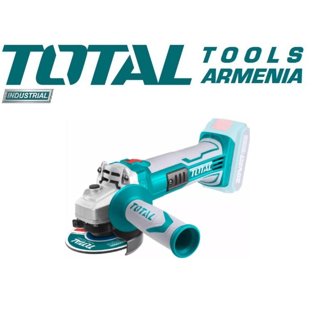 TotalTools - Անկյունային հղկող մեքենա (ԱՀՄ) - Բալգարկա մարտկոցով 20 Վ - TAGLI201158 - ԱՀՄ (Բալգարկաներ)