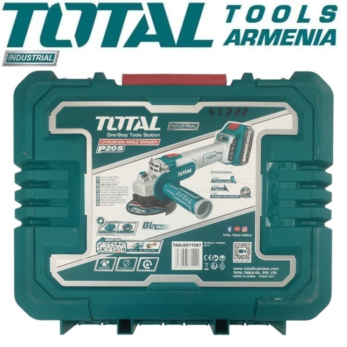 TotalTools - Անկյունային հղկող մեքենա 115մմ 20V - TAGLI2011587 - ԱՀՄ (Բալգարկաներ)