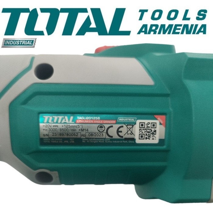 TotalTools - Անկյունային հղկող մեքենա (ԱՀՄ) - Բալգարկա մարտկոցով 20Վ - TAGLI201258 - ԱՀՄ (Բալգարկաներ)