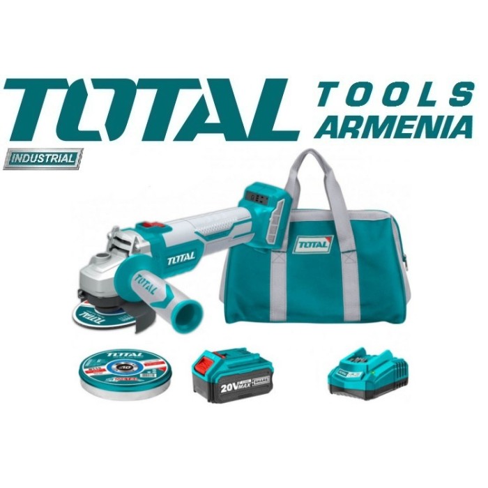 TotalTools - Անկյունային հղկող մեքենա (ԱՀՄ) - Բալգարկա մարտկոցով 20 Վ - TAGLI2012582 - ԱՀՄ (Բալգարկաներ)