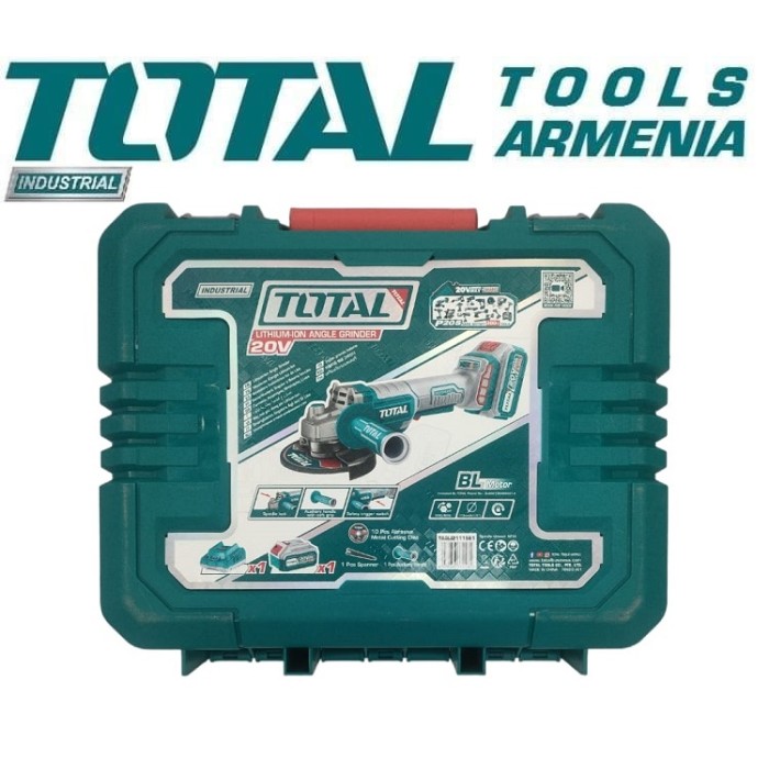 TotalTools - Լիթիում - իոնային Անկյունային Հղկող Մեքենա - Բալգարկա - TAGLI2111561 - ԱՀՄ (Բալգարկաներ)