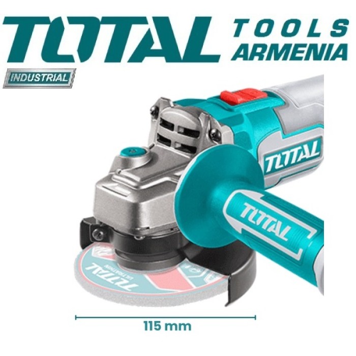 TotalTools - Լիթիում - իոնային Անկյունային Հղկող Մեքենա - Բալգարկա 20Վ - TAGLI211541 - ԱՀՄ (Բալգարկաներ)