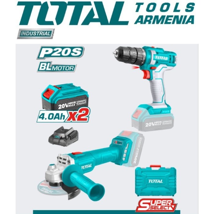 TotalTools - Անկյունային Հղկող Մեքենա և Գայլիկոնիչ (դռել) 20 Վ / 4 Ա - TCKLI20157 - Պտուտակադարձիչներ