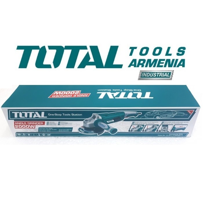 TotalTools - Անկյունային հղկող մեքենա (ԱՀՄ) - Բալգարկա /2000Վատտ/180մմ/Արտադրական/INDUSTRIAL - TG12018026 - ԱՀՄ (Բալգարկաներ)