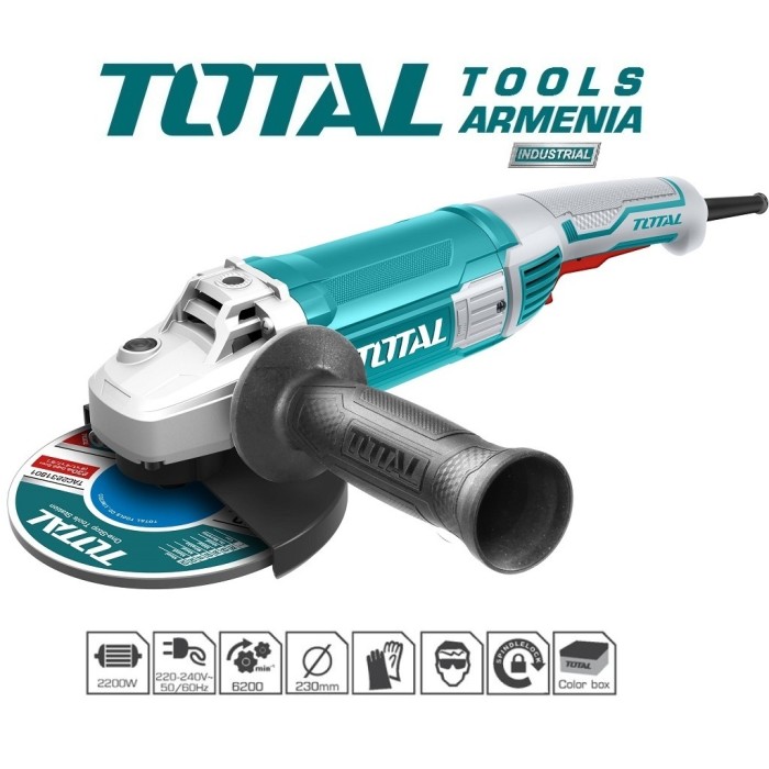 TotalTools - Անկյունային հղկող մեքենա (ԱՀՄ) - Բալգարկա /2200Վատտ/230մմ/Արտադրական/INDUSTRIAL - TG12223026 - ԱՀՄ (Բալգարկաներ)