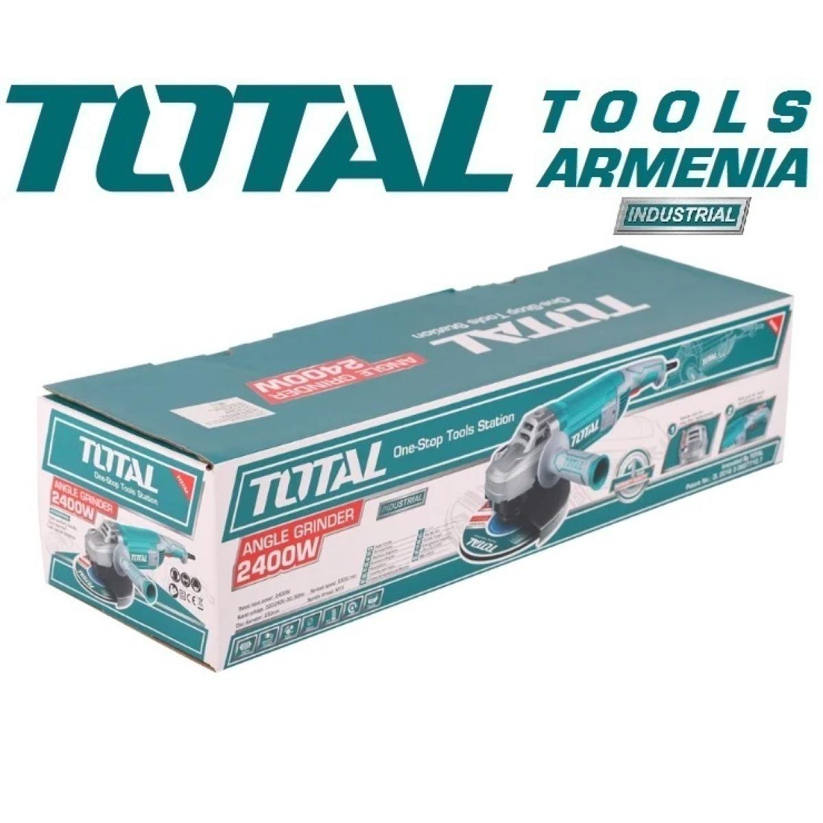 TotalTools - Անկյունային հղկող մեքենա (ԱՀՄ) - Բալգարկա /2400Վատտ/230մմ/Արտադրական/INDUSTRIAL - TG1252306 - ԱՀՄ (Բալգարկաներ)