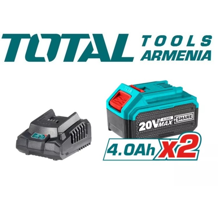 TotalTools - 20Վ Մարտկոցային ԱՀՄ և կտրող սարք - TOSLI2211415 - ԱՀՄ (Բալգարկաներ)