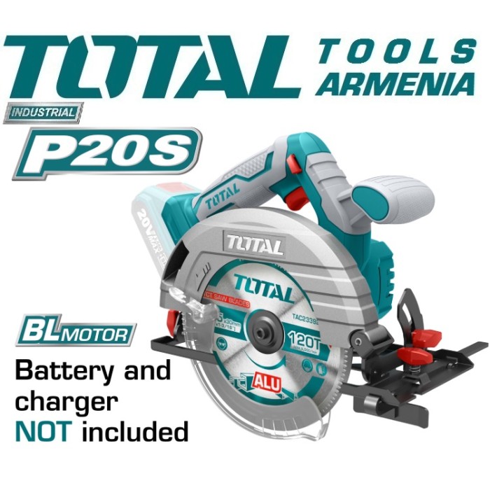 TotalTools - Մարտկոցային սկավառակային սղոց 20 Վ TOTAL TSLI1651 - TSLI1651 - Շրջանաձև սղոց(Ցիրկուլ)