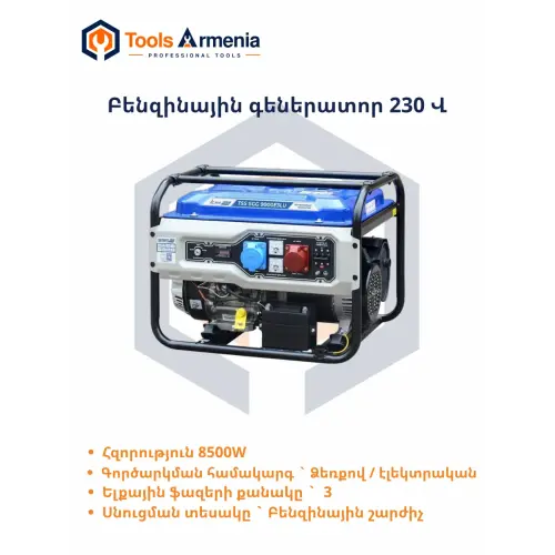 Բենզինային գեներատոր TSS SGG 9000E3LU, 8 կՎտ, 400/230 Վ